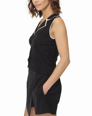 Women's Olive Diamond Stitch Vest