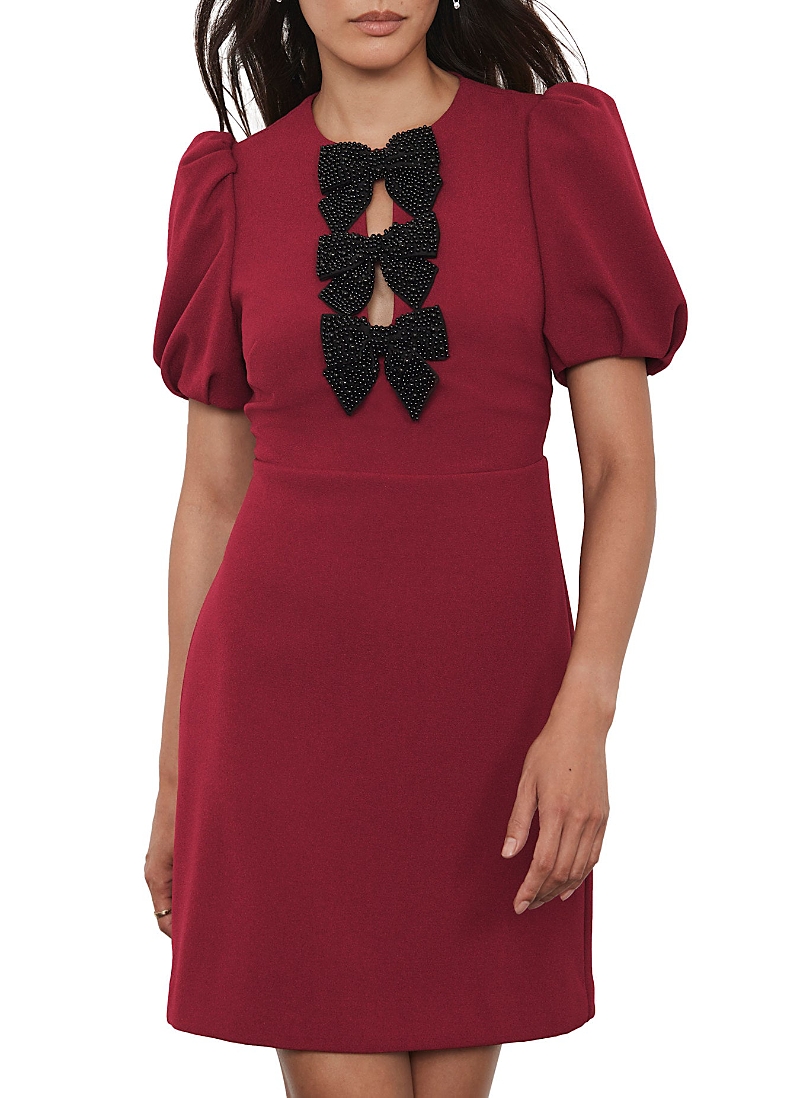 Mint Velvet Women's Bow Detail Mini Dress