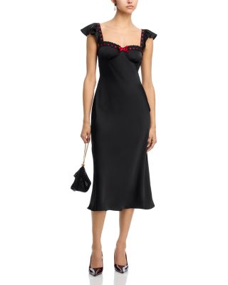 Bias Cut Flutter Sleeve Dress - Exclusive