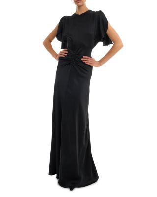 Gathered Waist Floor Length Dress