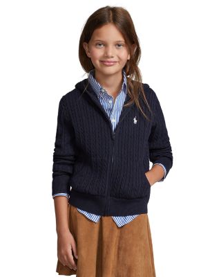 Girls' Mini Cable Cotton Full Zip Hoodie - Big Kid