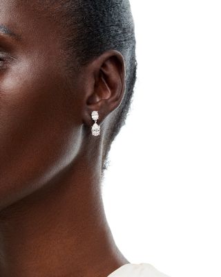 Luxe Collection Certified Lab Grown Diamond Oval & Pear Drop Earrings in 14K White Gold, 4.0 tcw