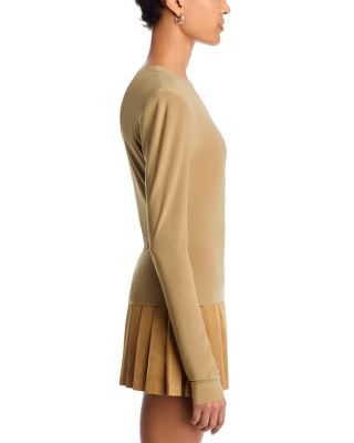 Long Sleeve Shoulder Pad V Neck Top