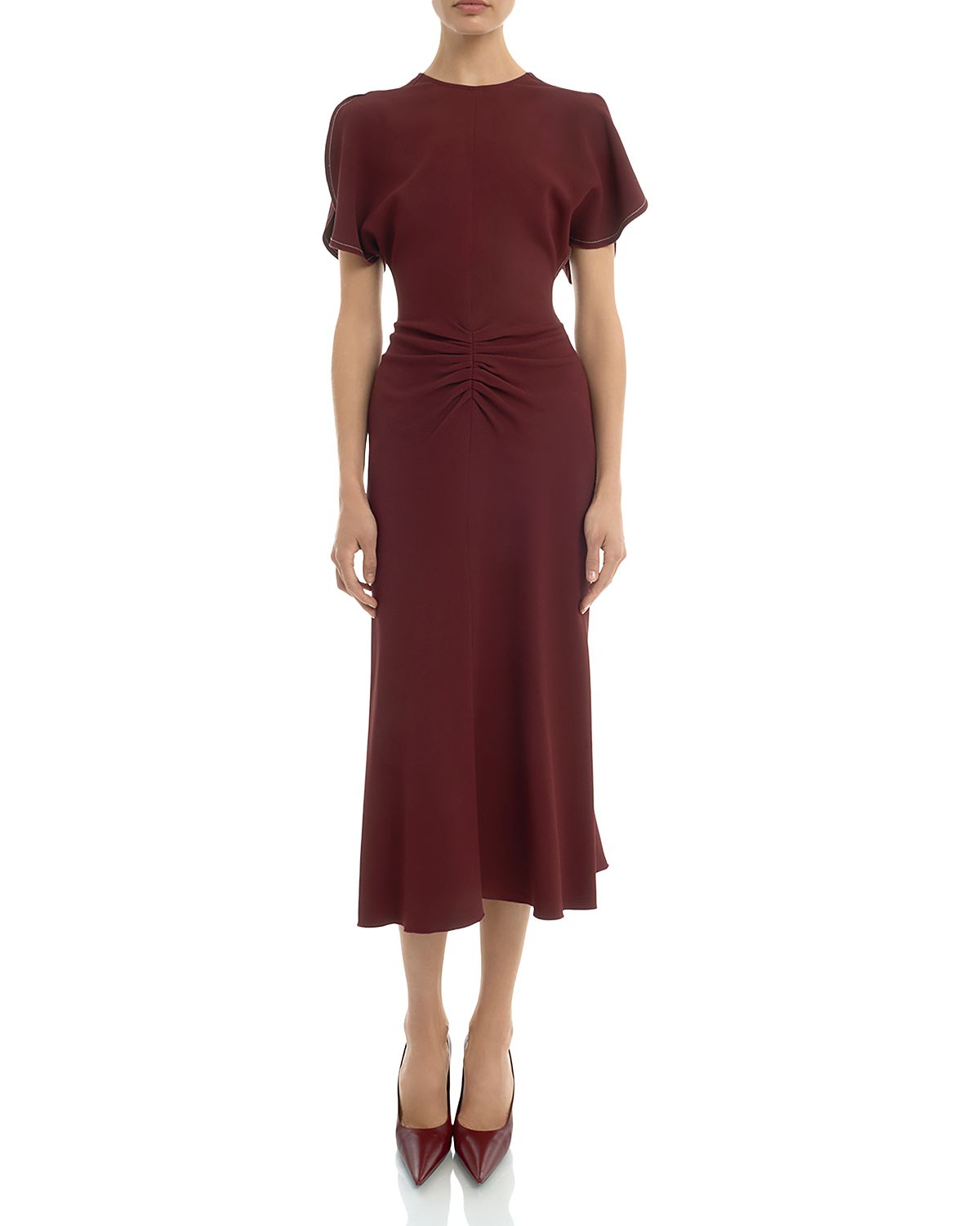 Victoria Beckham Gathered Waist Midi Dress