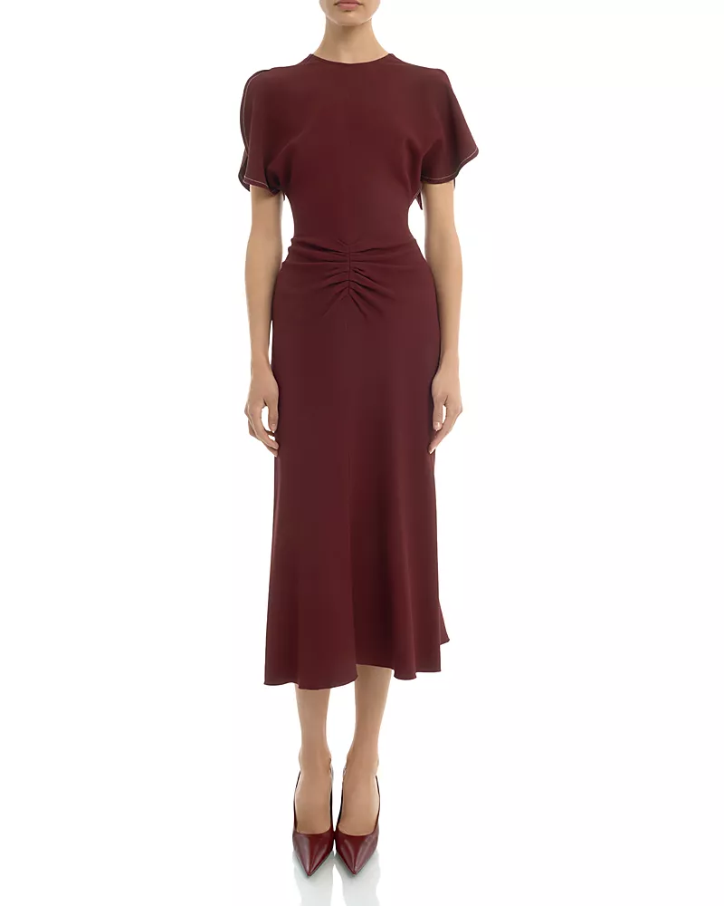Victoria Beckham Gathered Waist Midi Dress