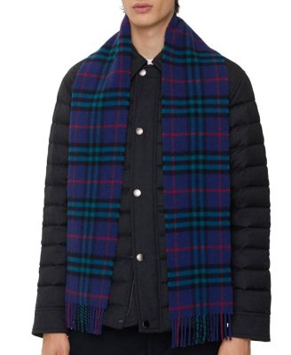 Narrow Check Cashmere Scarf