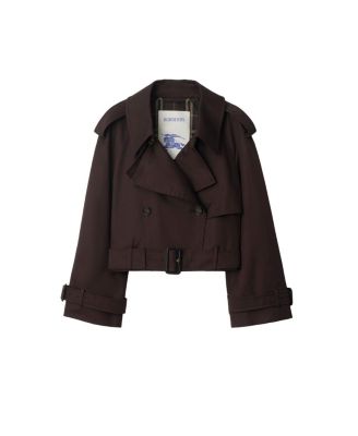 Cropped Gabardine Trench Jacket