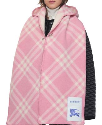 Check Wool Hooded Scarf