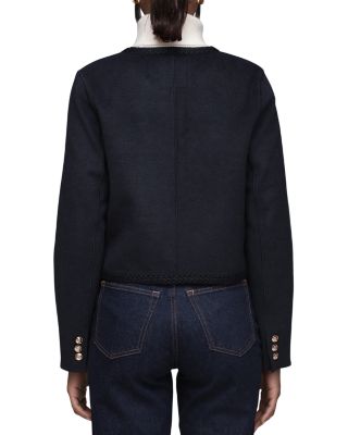 Cropped Jacket With Crochet Trim