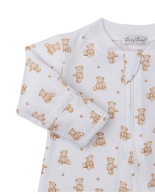 Unisex Bear Print Zip Footie - Baby