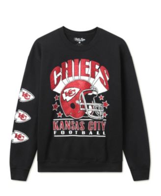  Unisex NFL Kansas City Chiefs Glitter Helmet Flea Market Crew Fleece