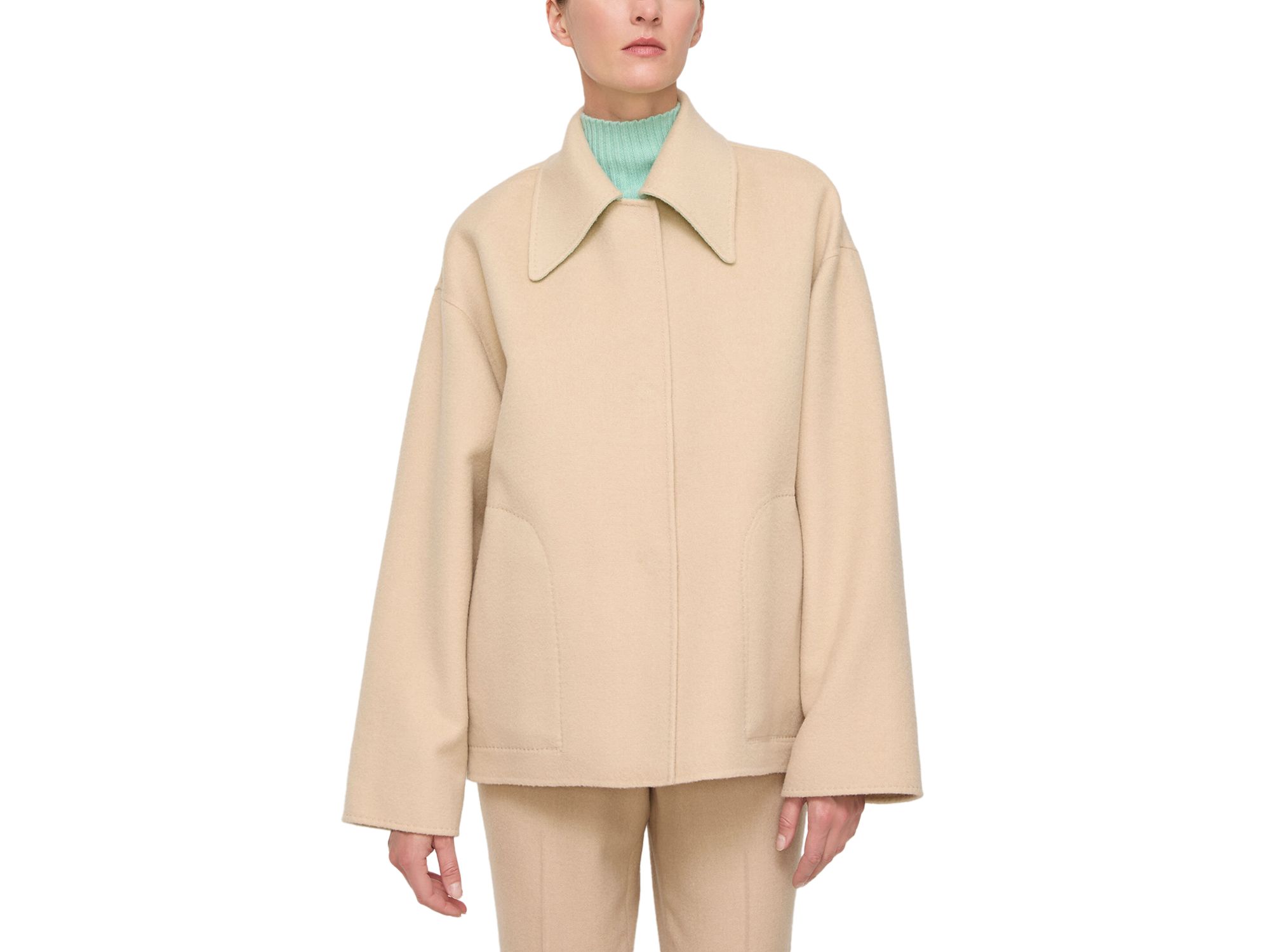 Oversized Reversible Point Collar Swing Coat - Image 1