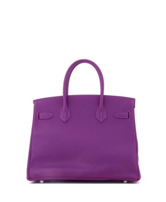Birkin 30 Handbag Purple Epsom with Palladium Hardware