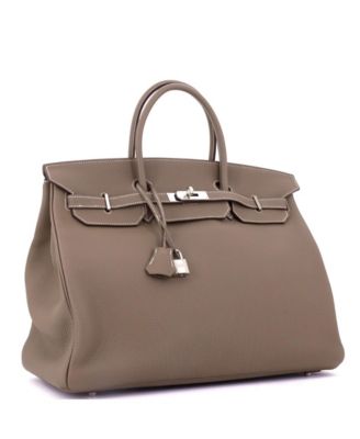 Birkin 40 Handbag Grey Togo with Palladium Hardware