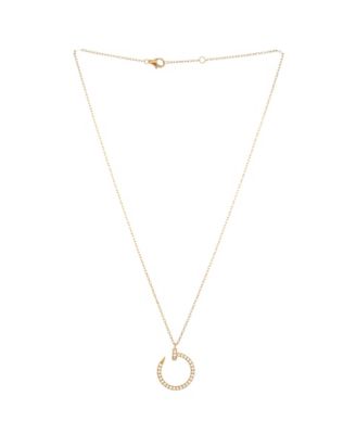  Juste un Clou Pendant Necklace 18K Gold and Pave Diamonds, 15.25 - 16"