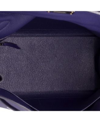 Kelly 28 Handbag Blue Togo with Palladium Hardware