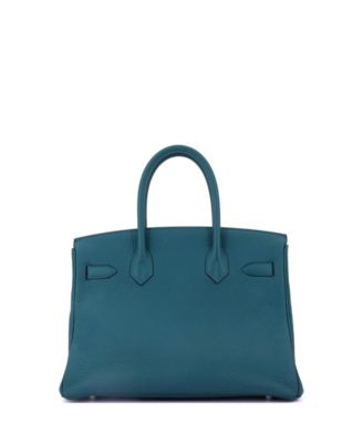 Birkin 25 Handbag Green Togo with Palladium Hardware