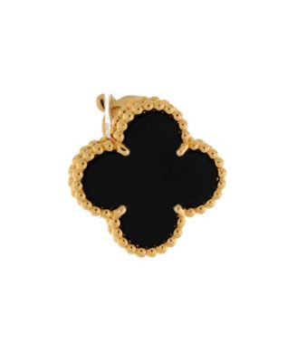  Vintage Alhambra Earrings 18K Gold and Onyx