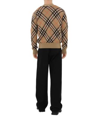 Check Wool Mohair Blend Cardigan