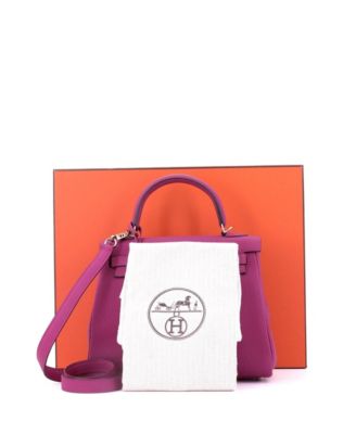 Kelly 25 Handbag Pink Togo with Palladium Hardware