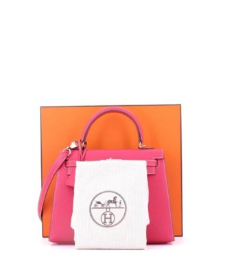 Kelly 25 Handbag Pink Epsom with Palladium Hardware