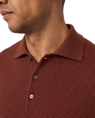 Merino Popcorn Stitch Polo Sweater