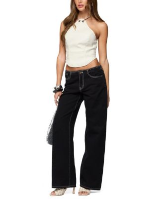  Kizzie Faux Leather Halter Top