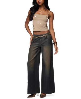  Malia Flower Applique Tank Top