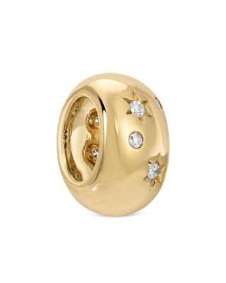 9K Yellow Gold Diamond Celestial Big Bead Pendant