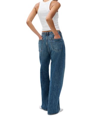Phoebe Drawstring Wide Leg Jeans in Declan