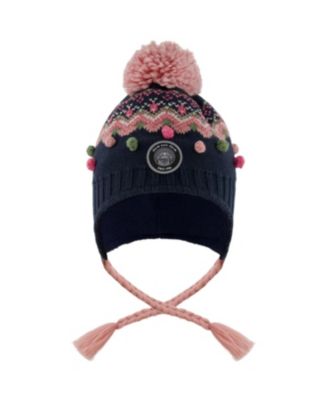 Girls' Lined Peruvian Knit Pompom Hat - Little Kid, Big Kid