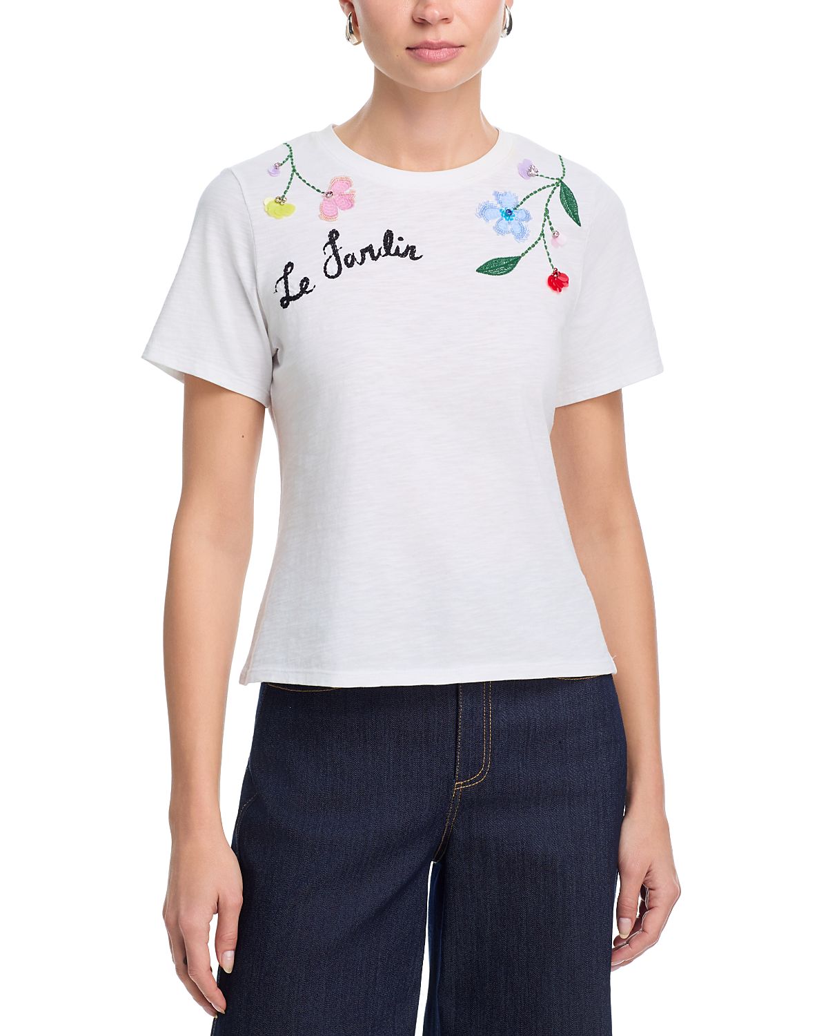 Cinq a Sept Floral Vine Shrunken Tee