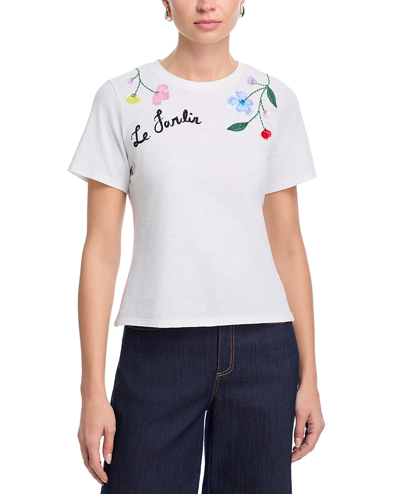 Cinq a Sept Floral Vine Shrunken Tee