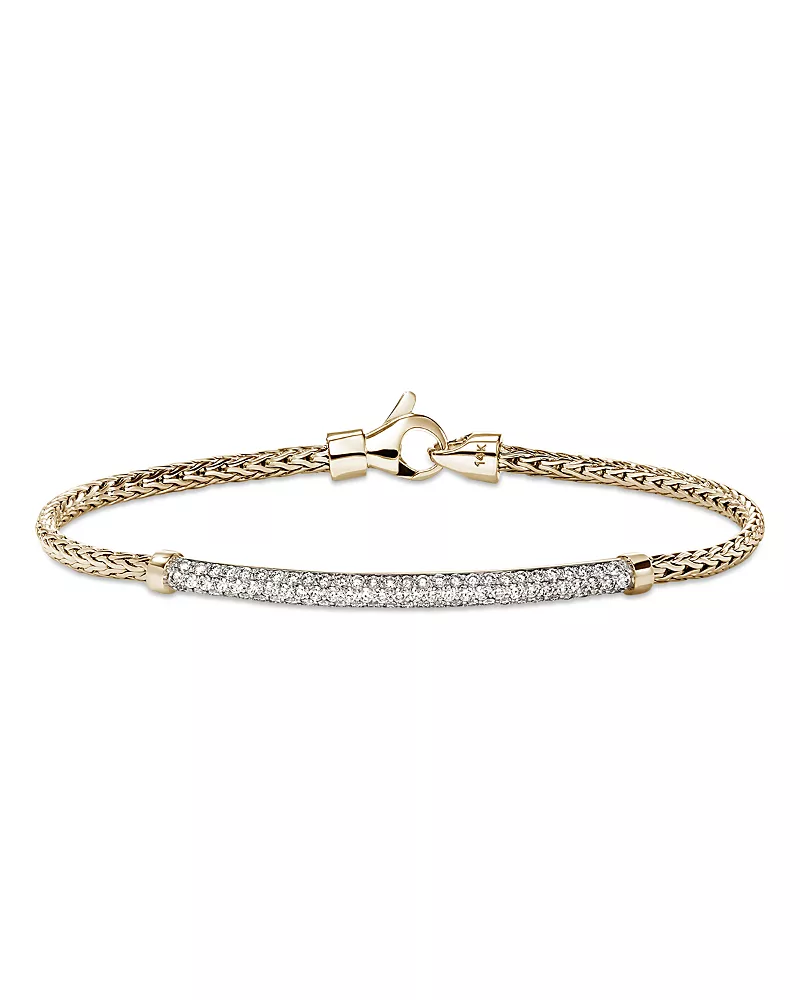 John Hardy 14K Yellow Gold Essentials Diamond Pave Link Bracelet