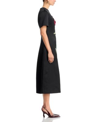 Caroline Applique Rose Midi Dress - Exclusive