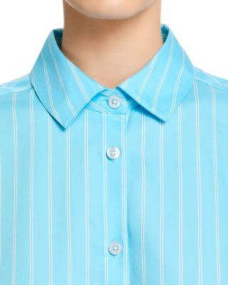 Alexis Poplin Double Stripe Button Down Shirt & Drawstring Shorts