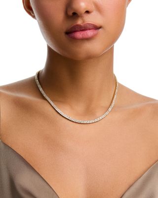 Luxe Collection Diamond Double Row Choker Tennis Necklace in 14K Yellow Gold, 8.50 tcw