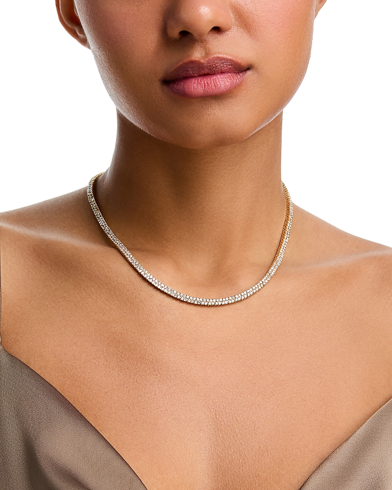 Bloomingdale's Fine Collection Luxe Collection Diamond Double Row Choker Tennis Necklace in 14K Yellow Gold, 8.50 tcw