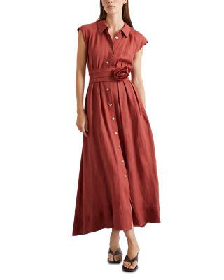 Belted Linen Shirtdress