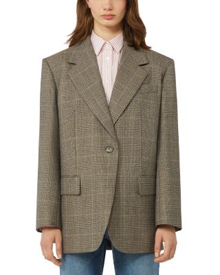 Wkdmagma Plaid Single Breasted Blazer
