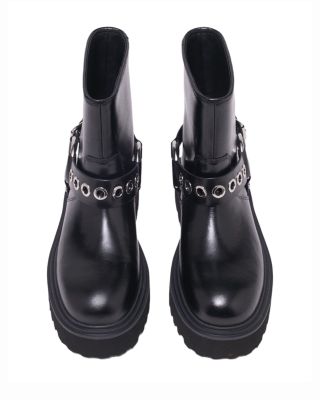 Women's Leather Biker Boots