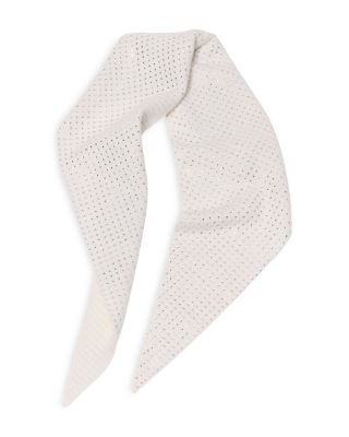Rhinestone Embellished Wool Triangle Scarf 