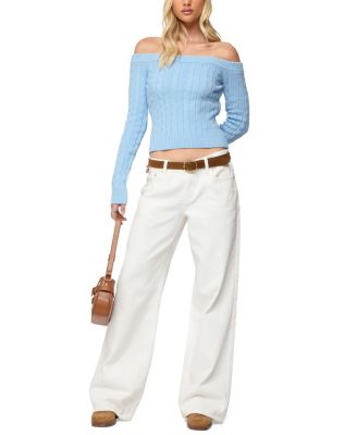 Taniza Off Shoulder Cable Knit Sweater