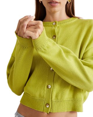 Alcuno Pointelle Trim Cardigan