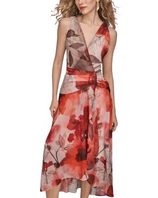 Chiffon Faux Wrap Dress