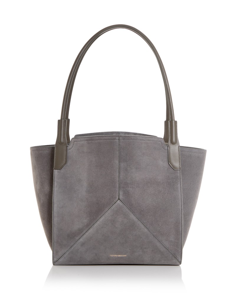 Victoria Beckham Victoria Soft Suede Tote in Light Grey