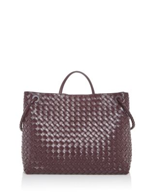 Large Andiamo Intrecciato Leather Top Handle Bag