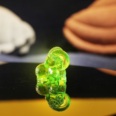 Ruyi's Twelve Blessings Auspicious Fuzzy Crystal Glass Sculpture