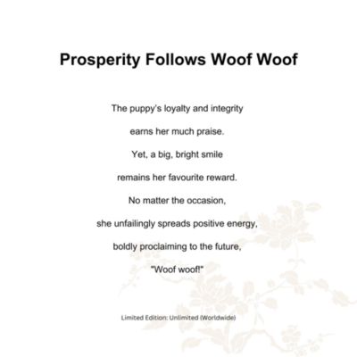 Ruyi's Twelve Blessings Prosperity Follows Woof Woof Crystal Glass Sculpture