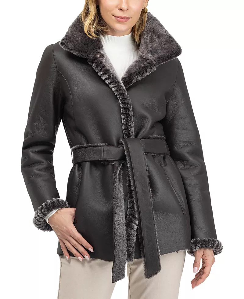Gorski Merino Shearling Lamb Jacket With Whipstitch Trim
